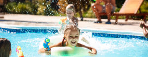 Kids playing in pool